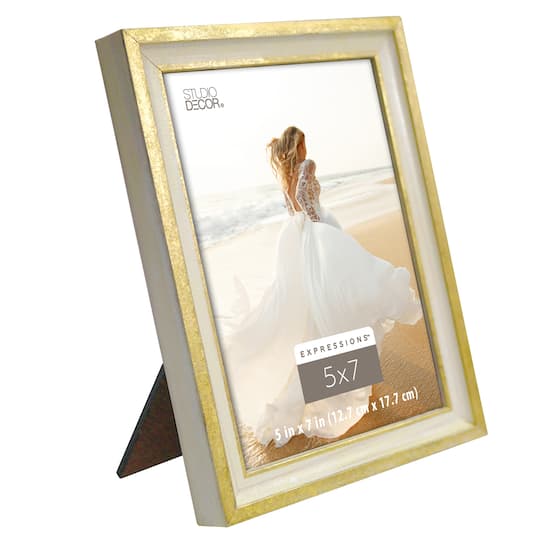 Expressions™ Cream & Gold Leaf Frame by Studio Décor®